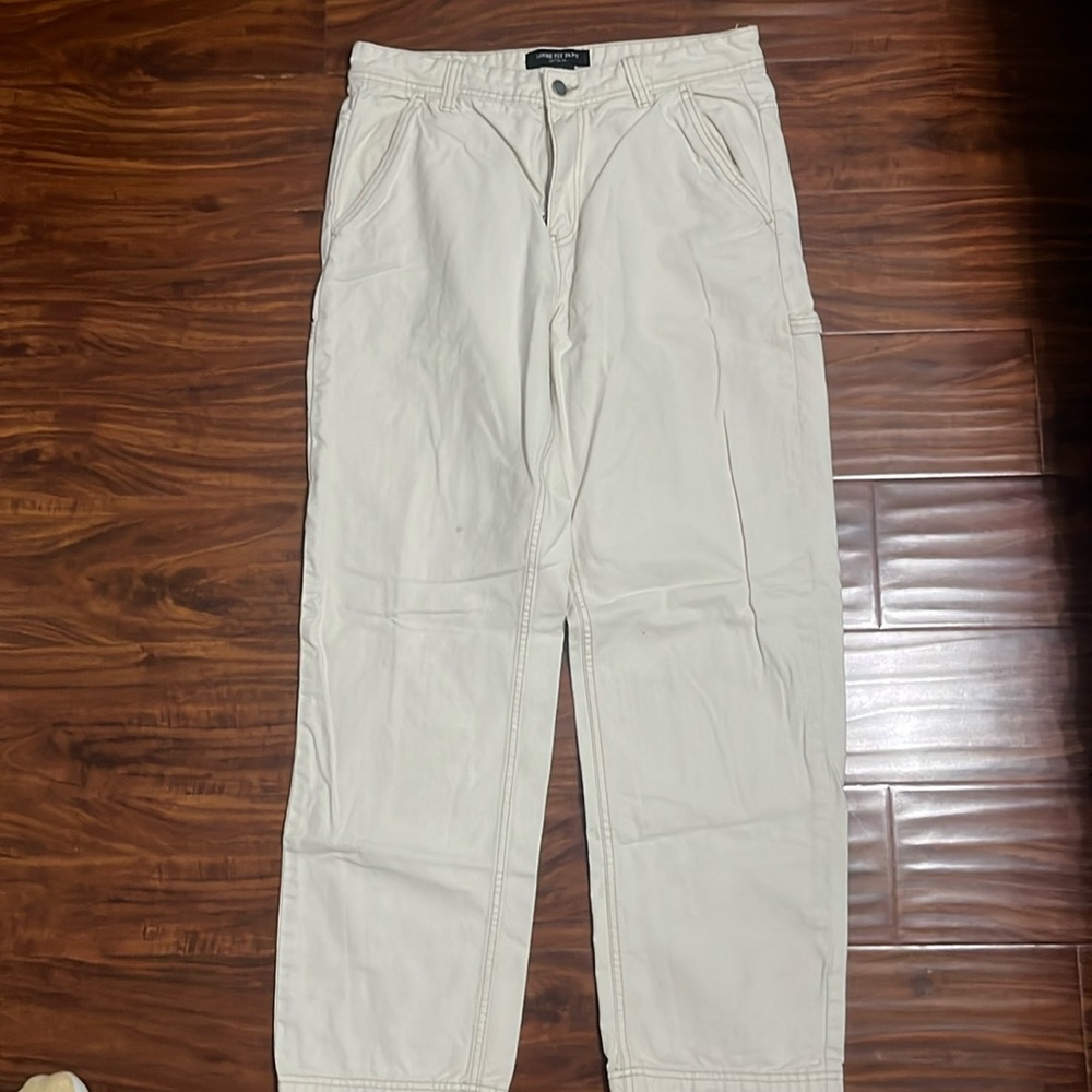 CottonOn- Loose fit Pants Cream/white Good conditon 32x32